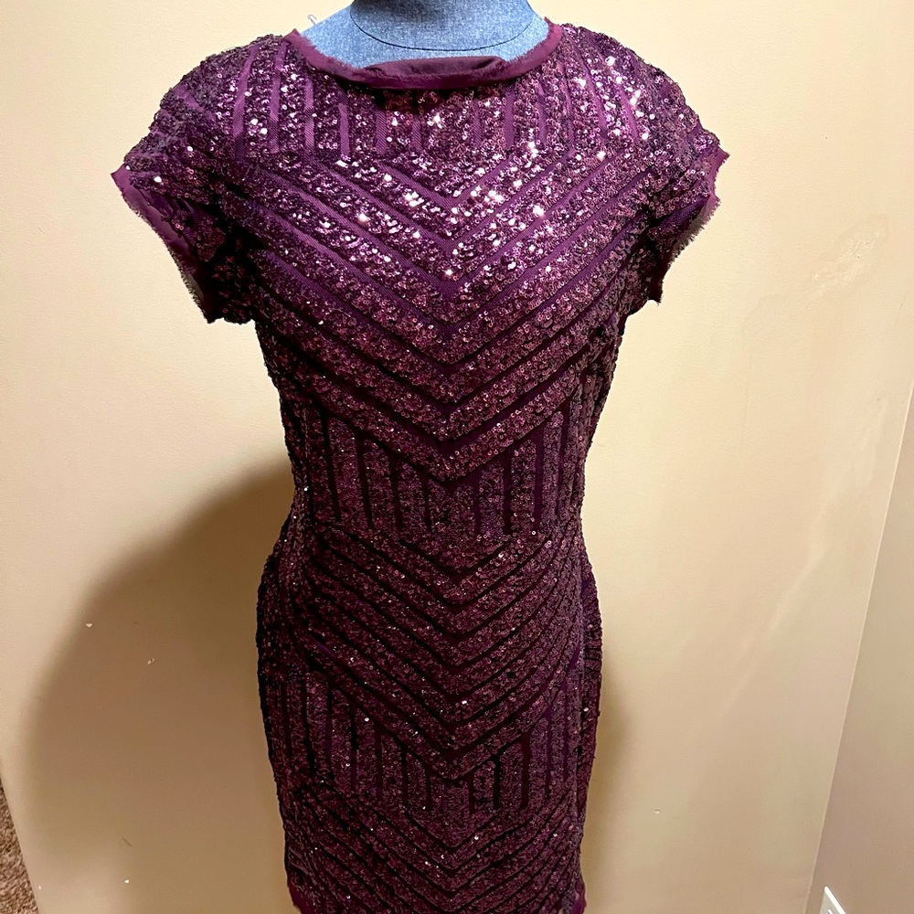 Vince Camuta Sparkle Dress Size 8 Deep Purple